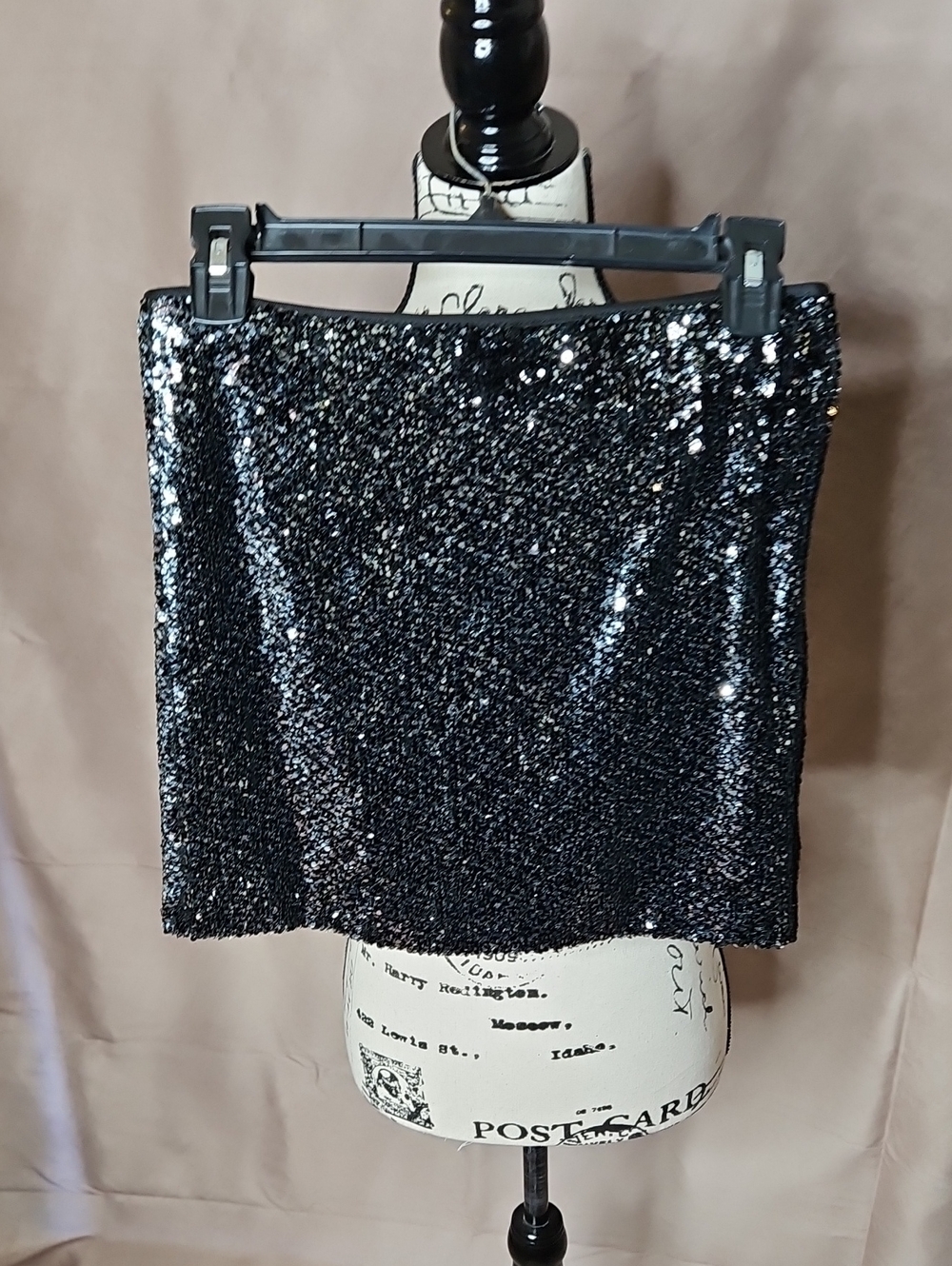 Forever 21 Black Fully Sequin Mini Skirt Size Small - Picture 1 of 4